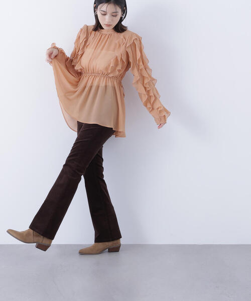 NATURAL BEAUTY BASIC（ナチュラルビューティーベーシック）の「◇ブーツカットコーデュロイパンツ（その他パンツ・レディース・ブラック/ダークブラウン・MEDIUM/P/S）」の14枚目の写真