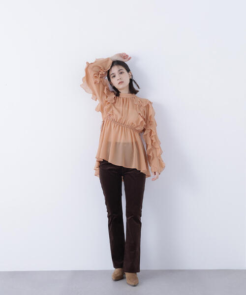 NATURAL BEAUTY BASIC（ナチュラルビューティーベーシック）の「◇ブーツカットコーデュロイパンツ（その他パンツ・レディース・ブラック/ダークブラウン・MEDIUM/P/S）」の15枚目の写真