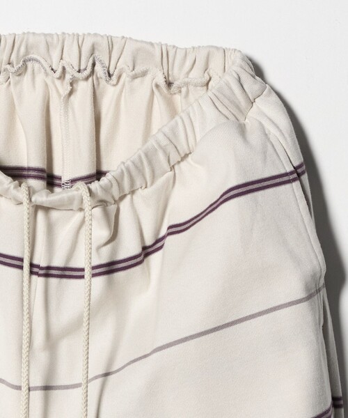 6(ロク)の「<6(ROKU)>コットン ワイド ボーダー イージーパンツ(その他パンツ・レディース・ダークグレー/オフホワイト・36/38)」の9枚目の写真