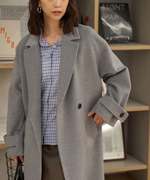 MAITRESSE メトリーゼ ラビットファー チェスターコート グレー ◇ルーズチェスターコート（チェスターコート）｜FREE'S MART