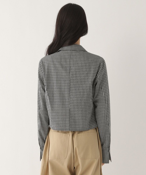 Heather（ヘザー）の「フロントシャーリングZIPシャツ　581600（シャツ/ブラウス・レディース・ブラック/オフホワイト/ブラック系その他・FREE）」の4枚目の写真