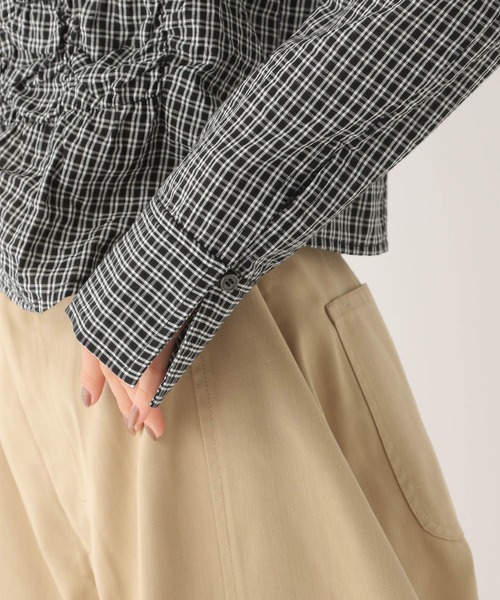 Heather（ヘザー）の「フロントシャーリングZIPシャツ　581600（シャツ/ブラウス・レディース・ブラック/オフホワイト/ブラック系その他・FREE）」の7枚目の写真