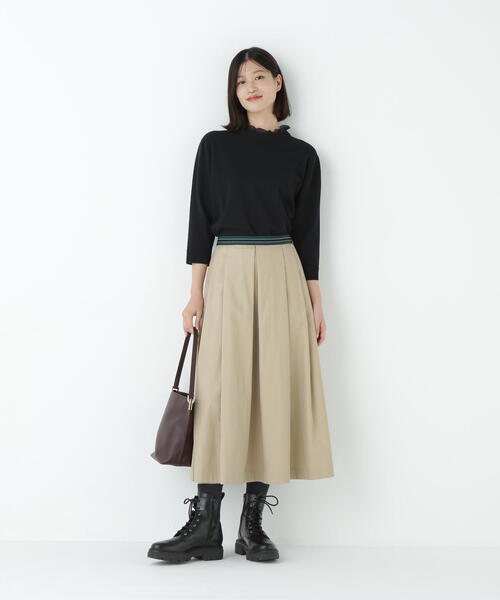 human woman（ヒューマンウーマン）の「◆コットンナイロンツイルスカート（スカート・レディース・ブラウン/ベージュ・MEDIUM）」の14枚目の写真