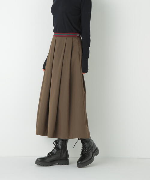 human woman（ヒューマンウーマン）の「◆コットンナイロンツイルスカート（スカート・レディース・ブラウン/ベージュ・MEDIUM）」の6枚目の写真