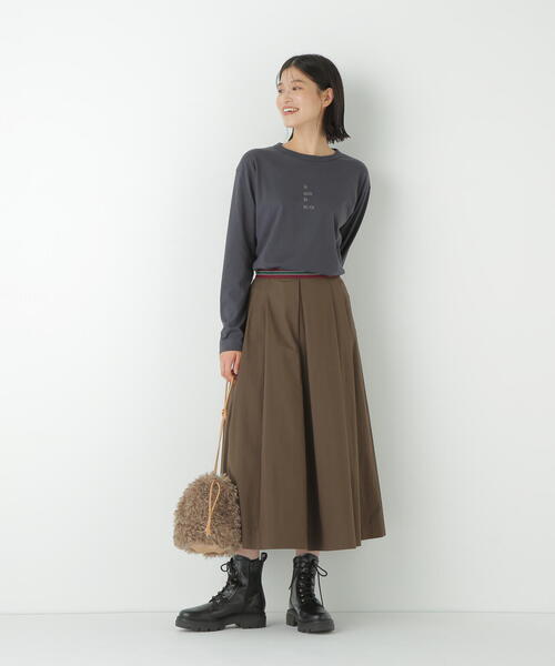 human woman（ヒューマンウーマン）の「◆コットンナイロンツイルスカート（スカート・レディース・ブラウン/ベージュ・MEDIUM）」の21枚目の写真