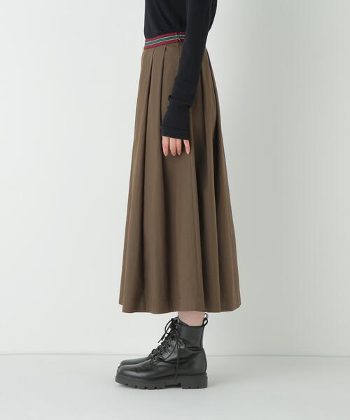 human woman（ヒューマンウーマン）の「◆コットンナイロンツイルスカート（スカート・レディース・ブラウン/ベージュ・MEDIUM）」の3枚目の写真