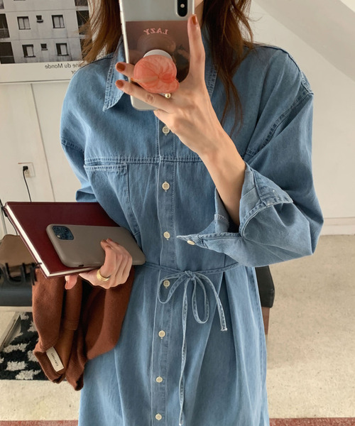 2ly2(トゥーリートゥー)の「デニムシャツワンピ(ワンピース・レディース・ブルー/ネイビー・FREE)」の20枚目の写真