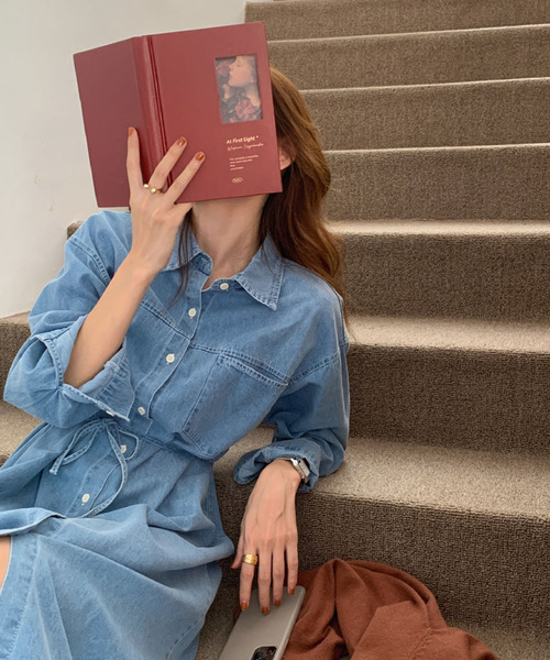 2ly2(トゥーリートゥー)の「デニムシャツワンピ(ワンピース・レディース・ブルー/ネイビー・FREE)」の21枚目の写真