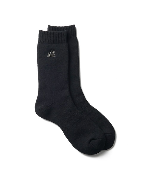 Snow Peak(スノーピーク)の「Snow Peak / MofM Wool Guide Socks Middle MofM ウールガイドソックス ミドル 靴下(ソックス/靴下・メンズ・ブラック/グリーン・M/L)」の4枚目の写真
