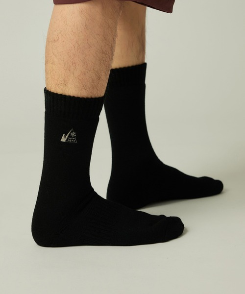 Snow Peak(スノーピーク)の「Snow Peak / MofM Wool Guide Socks Middle MofM ウールガイドソックス ミドル 靴下(ソックス/靴下・メンズ・ブラック/グリーン・M/L)」の9枚目の写真