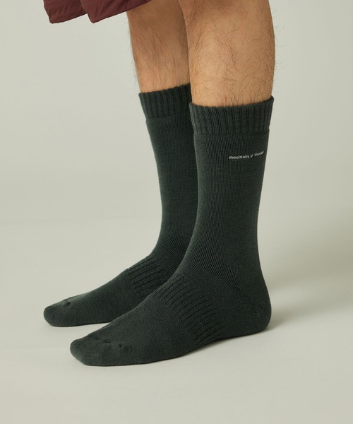 Snow Peak(スノーピーク)の「Snow Peak / MofM Wool Guide Socks Middle MofM ウールガイドソックス ミドル 靴下(ソックス/靴下・メンズ・ブラック/グリーン・M/L)」の11枚目の写真