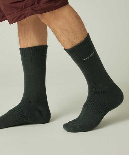 Snow Peak(スノーピーク)の「Snow Peak / MofM Wool Guide Socks Middle MofM ウールガイドソックス ミドル 靴下(ソックス/靴下・メンズ・ブラック/グリーン・M/L)」の12枚目の写真