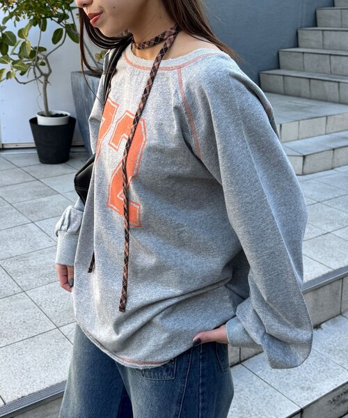 CIAOPANIC（チャオパニック）の「【新色追加】チョーカーSETナンバリングラグランスウェット（Tシャツ/カットソー・レディース・アイボリー/ブラック/ネイビー/グレー/レッド・ONE SIZE）」の16枚目の写真