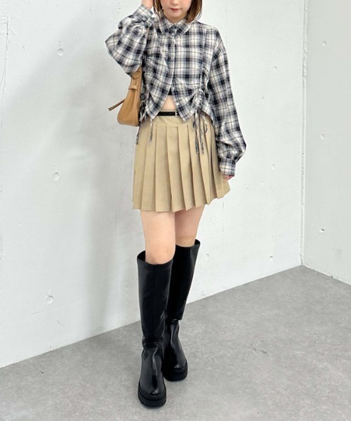 archives（アルシーヴ）の「チェックショートドロストシャツ（シャツ/ブラウス・レディース・ブラック/ブラウン/ブルー・MEDIUM）」の15枚目の写真