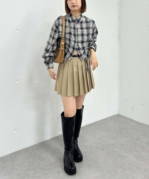 archives（アルシーヴ）の「チェックショートドロストシャツ（シャツ/ブラウス・レディース・ブラック/ブラウン/ブルー・MEDIUM）」の16枚目の写真