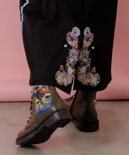 ＊スカラー　153622：花柄刺繍ジャージワンピース 153622：花柄刺繍ジャージワンピースの通販-ScoLar