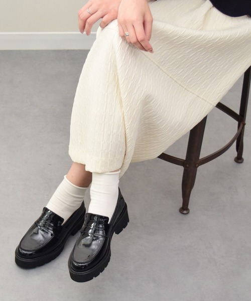 PASCUCCI(パスクッチ)の「【PASCUCCI】ラウンドトウ厚底ローファー(D51625)(ローファー・レディース・ブラック系その他/ブラウン系その他・36/37/38/39/35)」の9枚目の写真