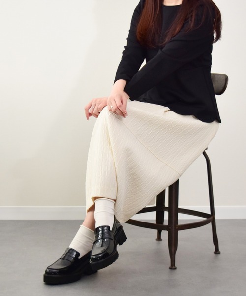 PASCUCCI(パスクッチ)の「【PASCUCCI】ラウンドトウ厚底ローファー(D51625)(ローファー・レディース・ブラック系その他/ブラウン系その他・36/37/38/39/35)」の10枚目の写真