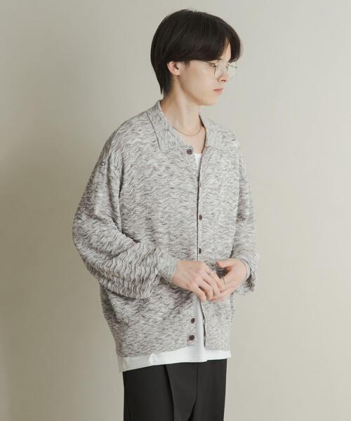 SENSE OF PLACE by URBAN RESEARCH(センスオブプレイスバイアーバンリサーチ)の「ミックスニットカーディガン(カーディガン/ボレロ・メンズ・ブルー/ブラウン・MEDIUM/LARGE)」の2枚目の写真