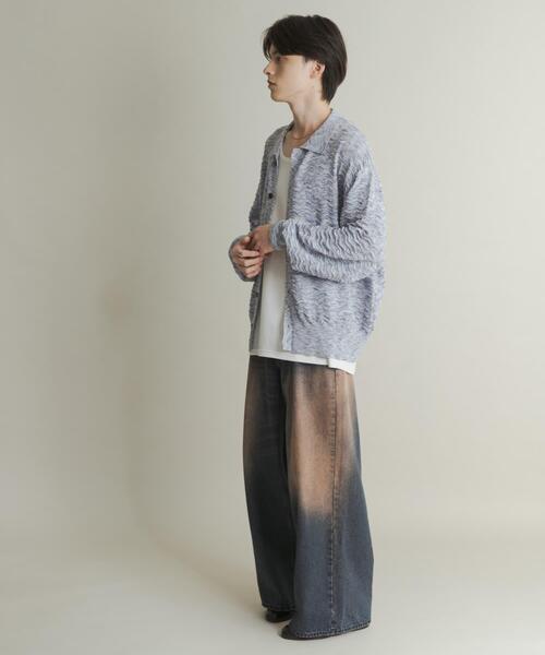 SENSE OF PLACE by URBAN RESEARCH(センスオブプレイスバイアーバンリサーチ)の「ミックスニットカーディガン(カーディガン/ボレロ・メンズ・ブルー/ブラウン・MEDIUM/LARGE)」の5枚目の写真