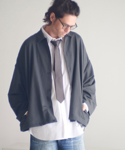 ADAM PATEK（アダムパテック）の「ms6230-rounded over shirt シャツ(AP2525004)（シャツ/ブラウス・メンズ・ブラック/ブラウン/ダークグレー・1/2）」の3枚目の写真