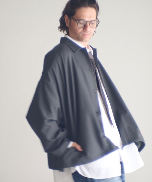 ADAM PATEK（アダムパテック）の「ms6230-rounded over shirt シャツ(AP2525004)（シャツ/ブラウス・メンズ・ブラック/ブラウン/ダークグレー・1/2）」の4枚目の写真