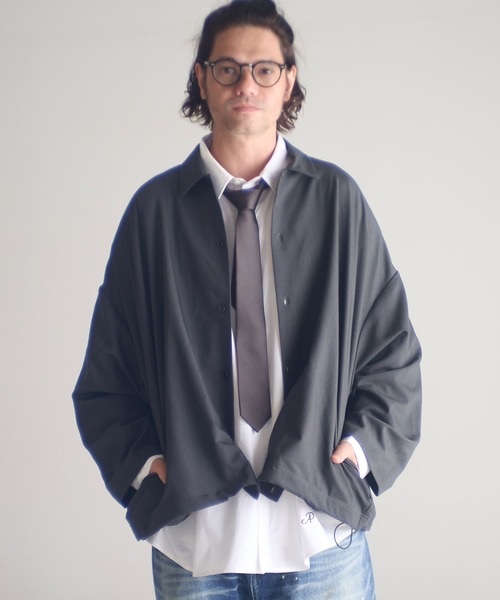 ADAM PATEK（アダムパテック）の「ms6230-rounded over shirt シャツ(AP2525004)（シャツ/ブラウス・メンズ・ブラック/ブラウン/ダークグレー・1/2）」の5枚目の写真