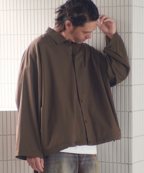 ADAM PATEK（アダムパテック）の「ms6230-rounded over shirt シャツ(AP2525004)（シャツ/ブラウス・メンズ・ブラック/ブラウン/ダークグレー・1/2）」の10枚目の写真