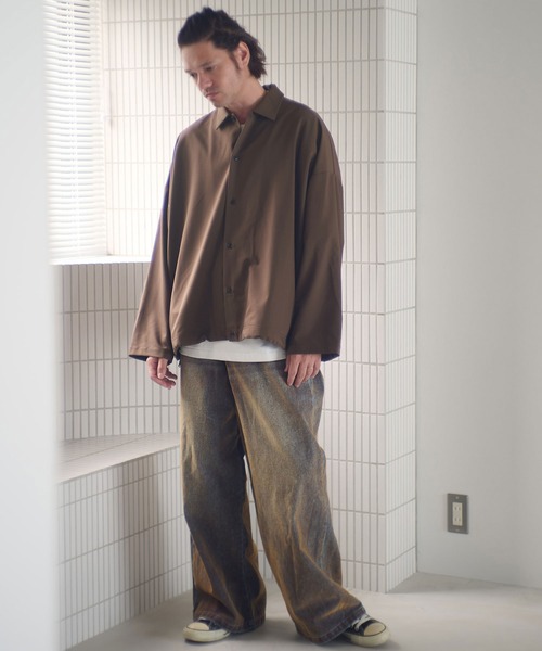 ADAM PATEK（アダムパテック）の「ms6230-rounded over shirt シャツ(AP2525004)（シャツ/ブラウス・メンズ・ブラック/ブラウン/ダークグレー・1/2）」の11枚目の写真