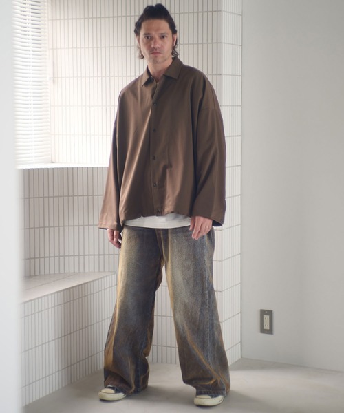 ADAM PATEK（アダムパテック）の「ms6230-rounded over shirt シャツ(AP2525004)（シャツ/ブラウス・メンズ・ブラック/ブラウン/ダークグレー・1/2）」の12枚目の写真