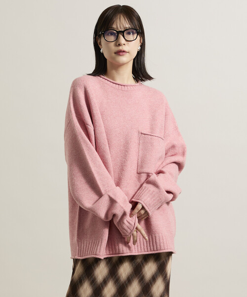 FREAK'S STORE(フリークスストア)の「ポケット付き ニットプルオーバー【限定展開】(ニット/セーター・レディース・ピンク/オフホワイト/グレー/ブラック・フリ-)」の4枚目の写真