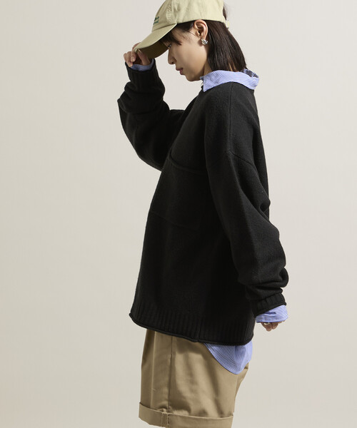 セール】ポケット付き ニットプルオーバー【限定展開】（ニット