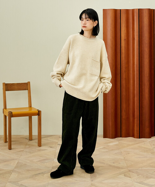 FREAK'S STORE(フリークスストア)の「ポケット付き ニットプルオーバー【限定展開】(ニット/セーター・レディース・ピンク/オフホワイト/グレー/ブラック・フリ-)」の5枚目の写真