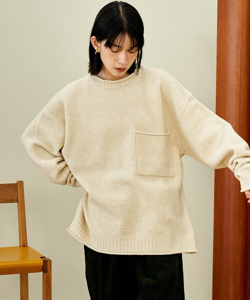 FREAK'S STORE(フリークスストア)の「ポケット付き ニットプルオーバー【限定展開】(ニット/セーター・レディース・ピンク/オフホワイト/グレー/ブラック・フリ-)」の9枚目の写真