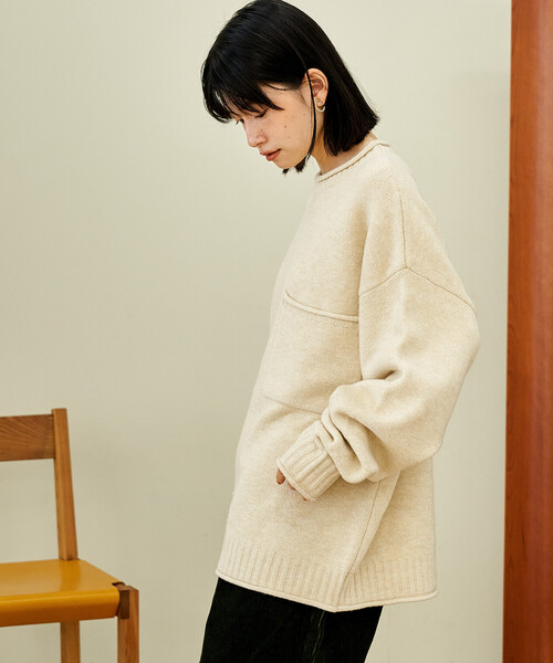 FREAK'S STORE(フリークスストア)の「ポケット付き ニットプルオーバー【限定展開】(ニット/セーター・レディース・ピンク/オフホワイト/グレー/ブラック・フリ-)」の11枚目の写真