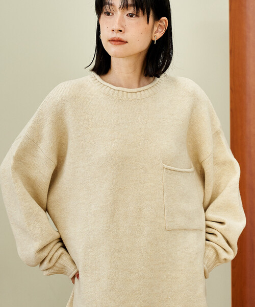 FREAK'S STORE(フリークスストア)の「ポケット付き ニットプルオーバー【限定展開】(ニット/セーター・レディース・ピンク/オフホワイト/グレー/ブラック・フリ-)」の13枚目の写真