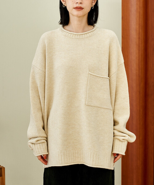 FREAK'S STORE(フリークスストア)の「ポケット付き ニットプルオーバー【限定展開】(ニット/セーター・レディース・ピンク/オフホワイト/グレー/ブラック・フリ-)」の14枚目の写真