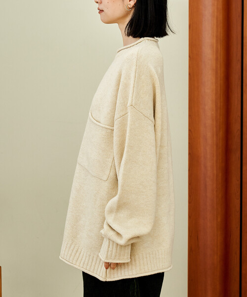 FREAK'S STORE(フリークスストア)の「ポケット付き ニットプルオーバー【限定展開】(ニット/セーター・レディース・ピンク/オフホワイト/グレー/ブラック・フリ-)」の15枚目の写真