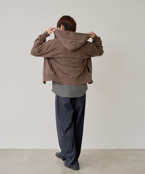 WHIMSIC（ウィムジック）の「【WHIMSIC】サーマル ヘンリーネックTシャツ（Tシャツ/カットソー・レディース・チャコールグレー/ホワイト・FREE）」の18枚目の写真