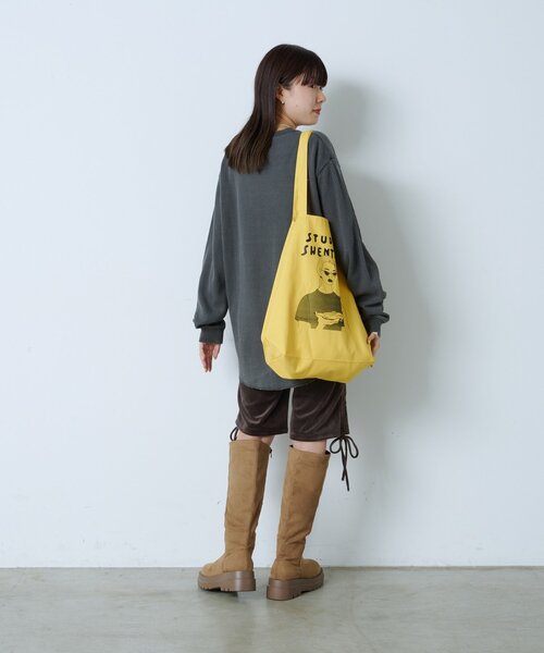 WHIMSIC（ウィムジック）の「【WHIMSIC】サーマル ヘンリーネックTシャツ（Tシャツ/カットソー・レディース・チャコールグレー/ホワイト・FREE）」の7枚目の写真
