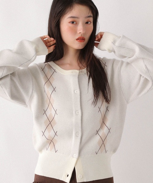 セール】アーガイルニットカーディガン 589915（カーディガン/ボレロ  