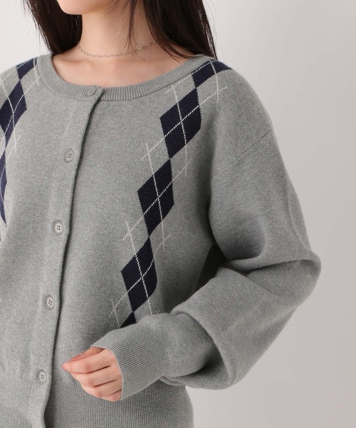 セール】アーガイルニットカーディガン 589915（カーディガン/ボレロ