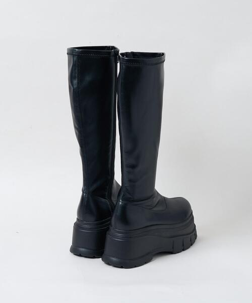 WEGO（ウィゴー）の「WEGO/厚底ボリュームロングブーツ（ブーツ・レディース・ブラック/ブラック系その他・LARGE/MEDIUM/SMALL）」の5枚目の写真