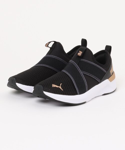 PUMA（プーマ）の「《PUMA》SOFTRIDE ハルリー スリップオン（スリッポン・レディース・ブラック/ホワイト系その他/ブラック×ホワイト/ブラック×ブラック/グレー系その他・23.5cm/24.0cm/24.5cm/23.0cm/25.0cm/22.5cm）」の2枚目の写真