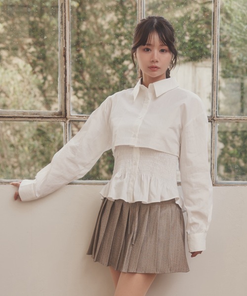 M DOLLY(エムドリー)の「natura shirt set tops/ナトゥーラシャツセットトップス(シャツ/ブラウス・レディース・ホワイト/ブルー・S/M)」の3枚目の写真