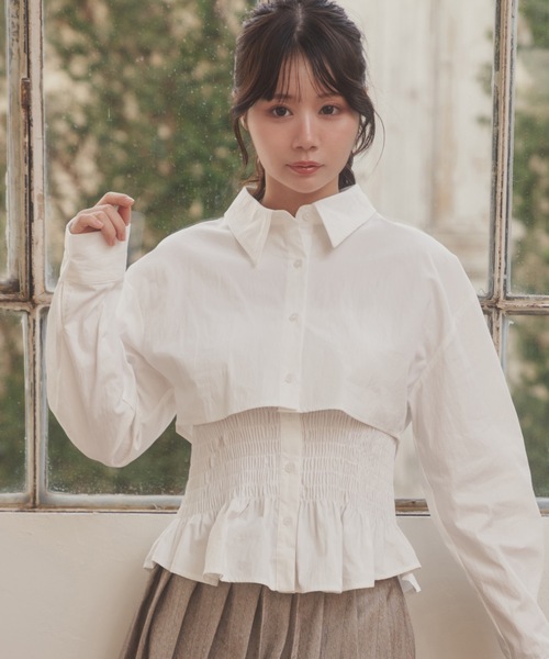 M DOLLY(エムドリー)の「natura shirt set tops/ナトゥーラシャツセットトップス(シャツ/ブラウス・レディース・ホワイト/ブルー・S/M)」の4枚目の写真