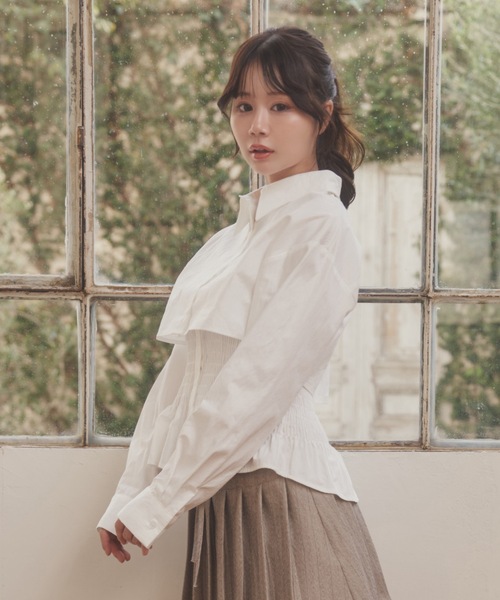 M DOLLY(エムドリー)の「natura shirt set tops/ナトゥーラシャツセットトップス(シャツ/ブラウス・レディース・ホワイト/ブルー・S/M)」の6枚目の写真