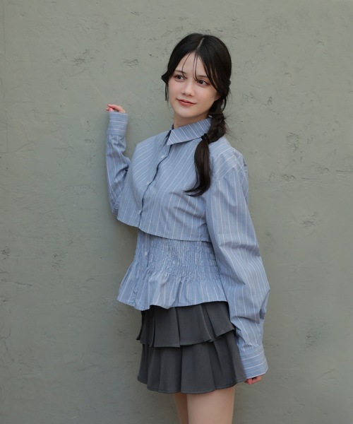 M DOLLY(エムドリー)の「natura shirt set tops/ナトゥーラシャツセットトップス(シャツ/ブラウス・レディース・ホワイト/ブルー・S/M)」の10枚目の写真