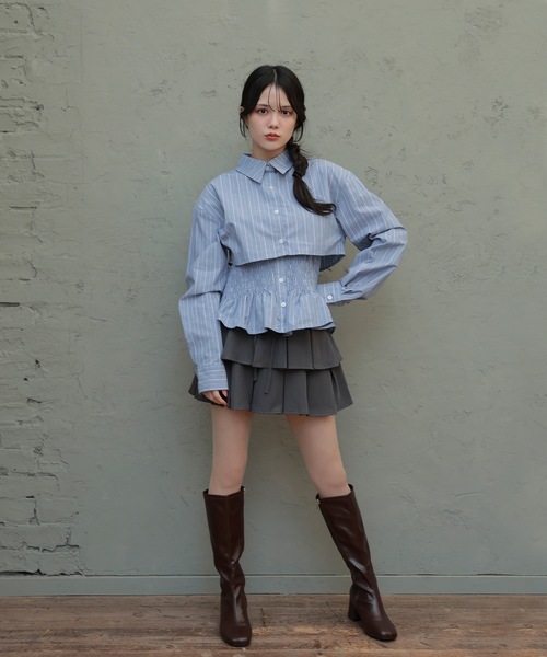 M DOLLY(エムドリー)の「natura shirt set tops/ナトゥーラシャツセットトップス(シャツ/ブラウス・レディース・ホワイト/ブルー・S/M)」の11枚目の写真