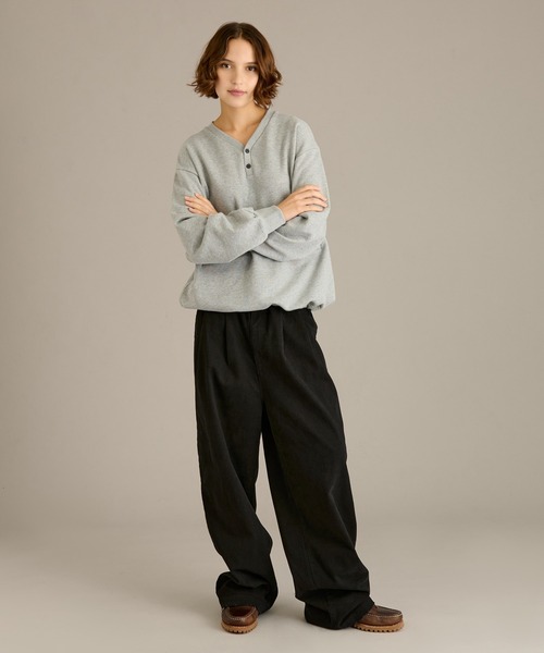 WETTEMPT(ウィテンプト)の「HENRY NECK SWEAT / ヘンリーネックスウェット(スウェット・メンズ・チャコールグレー/杢グレー/ブラック・SMALL/MEDIUM/LARGE)」の9枚目の写真